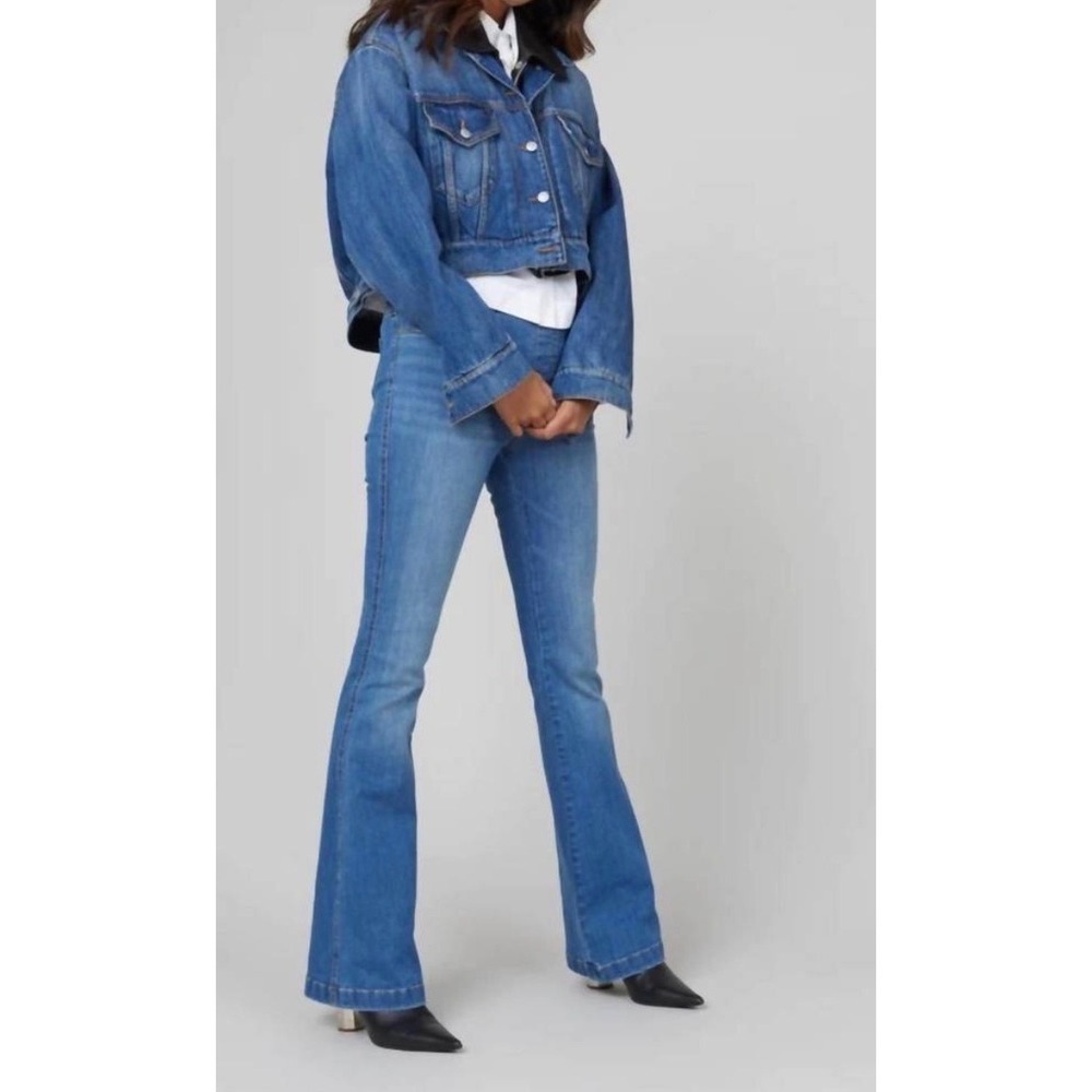 SPANX Flare Jeans Denim Stretch Womens High Rise Pull On Compression Medium
